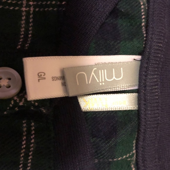 Green and navy blue tartan organic cotton lounge check shirt NWT - Picture 4 of 9